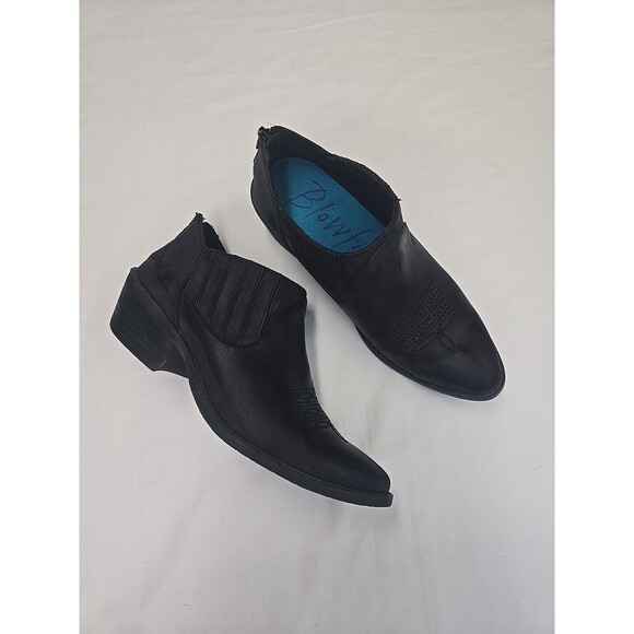 Blowfish Malibu Vegan Ankle Western Cowboy Boots Shooties B130‎ Black Sz 8 - Picture 1 of 12